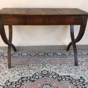 Walnut panelled console table